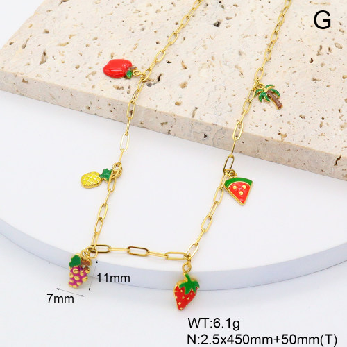 GEN001972vhov-066  Enamel,Handmade Polished  Stainless Steel Necklace  BC25040129N