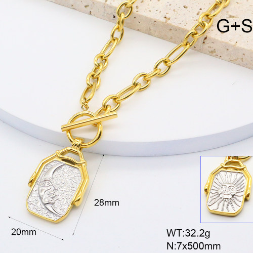 GEN001979ahlv-066  Handmade Polished  Stainless Steel Necklace  BC25020003N-PS