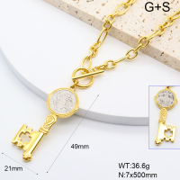 GEN001981ahlv-066  Handmade Polished  Stainless Steel Necklace  BC25040135N-PS