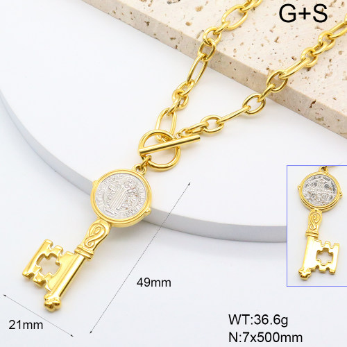 GEN001981ahlv-066  Handmade Polished  Stainless Steel Necklace  BC25040135N-PS