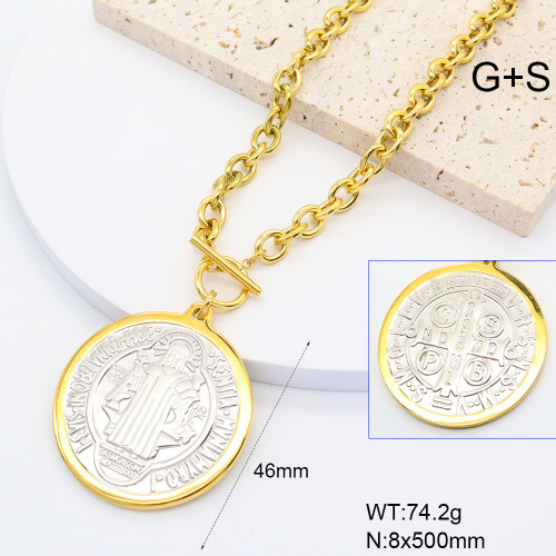 GEN001982vhmv-066  Handmade Polished  Stainless Steel Necklace  BC25040136N-PS