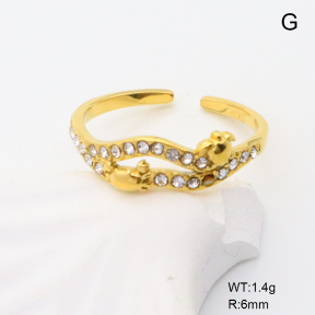 GER001294bhia-066  Czech Stones,Handmade Polished  Stainless Steel Ring