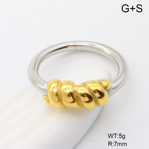GER001300vhha-066  6-8#  Handmade Polished  Stainless Steel Ring
