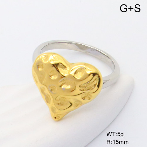 GER001302vhha-066  6-8#  Handmade Polished  Stainless Steel Ring