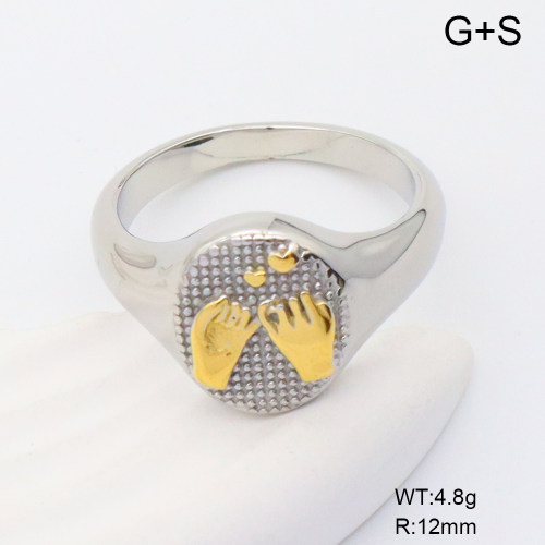 GER001303vhha-066  6-8#  Handmade Polished  Stainless Steel Ring
