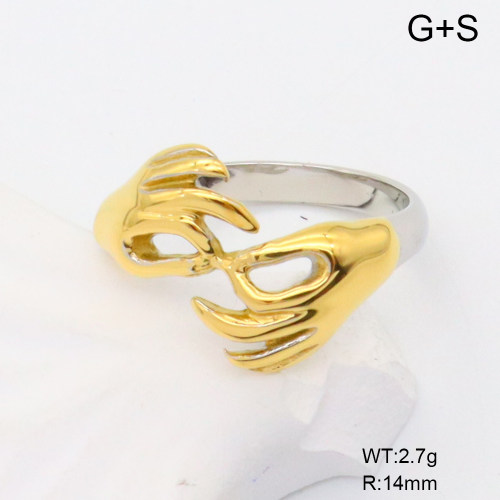 GER001312vhha-066  6-8#  Handmade Polished  Stainless Steel Ring