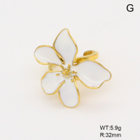GER001351bhva-066  Enamel,Handmade Polished  Stainless Steel Ring  BC25010020R-WE
