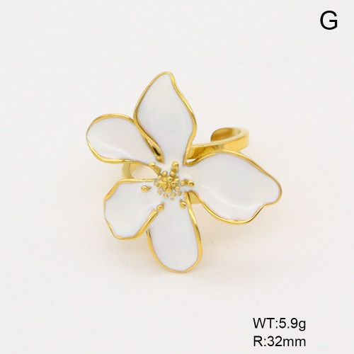 GER001351bhva-066  Enamel,Handmade Polished  Stainless Steel Ring  BC25010020R-WE