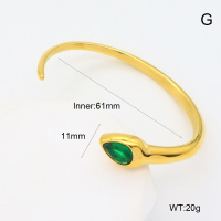 GEB000763vhmv-066  Zircon,Handmade Polished  Stainless Steel Bangle