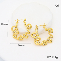 GEE002526bhia-066  Czech Stones,Handmade Polished  Stainless Steel Earrings