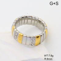 GER001326bhia-066  6-8#  Czech Stones,Handmade Polished  Stainless Steel Ring