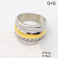 GER001331bhia-066  6-8#  Czech Stones,Handmade Polished  Stainless Steel Ring