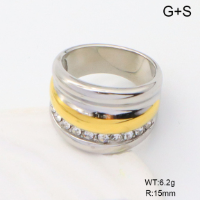 GER001331bhia-066  6-8#  Czech Stones,Handmade Polished  Stainless Steel Ring