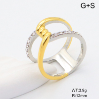 GER001335bhia-066  6-8#  Czech Stones,Handmade Polished  Stainless Steel Ring