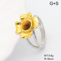 GER001334bhia-066  6-8#  Tiger Eye,Handmade Polished  Stainless Steel Ring
