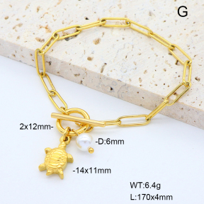 6B3002260abol-908  Shell Bead  Stainless Steel Bracelet