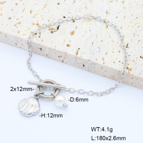6B3002262vbnb-908  Shell Bead  Stainless Steel Bracelet