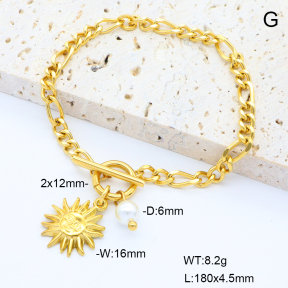 6B3002263vbpb-908  Shell Bead  Stainless Steel Bracelet