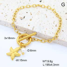 6B3002266abol-908  Shell Bead  Stainless Steel Bracelet
