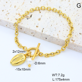 6B3002268abol-908  Shell Bead  Stainless Steel Bracelet