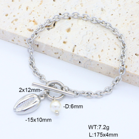 6B3002269vbnl-908  Shell Bead  Stainless Steel Bracelet