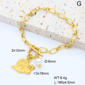 6B3002270vbpb-908  Shell Bead  Stainless Steel Bracelet