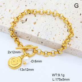 6B3002271abol-908  Shell Bead  Stainless Steel Bracelet