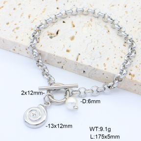 6B3002272vbnl-908  Shell Bead  Stainless Steel Bracelet