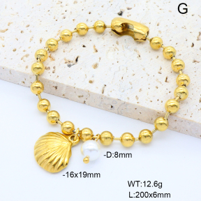 6B3002273vbpb-908  Shell Bead  Stainless Steel Bracelet