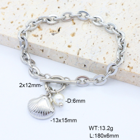 6B3002275abol-908  Shell Bead  Stainless Steel Bracelet