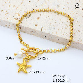 6B3002278abol-908  Shell Bead  Stainless Steel Bracelet