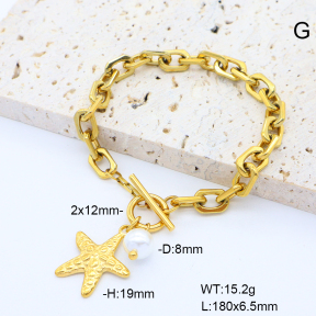 6B3002280bhva-908  Shell Bead  Stainless Steel Bracelet