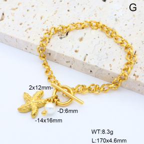 6B3002282bvpl-908  Shell Bead  Stainless Steel Bracelet