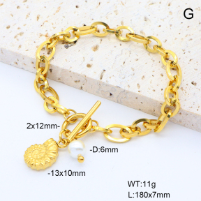 6B3002284bvpl-908  Shell Bead  Stainless Steel Bracelet