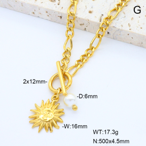 6N3001771bhia-908  Shell Bead  Stainless Steel Necklace