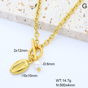 6N3001776vhhl-908  Shell Bead  Stainless Steel Necklace