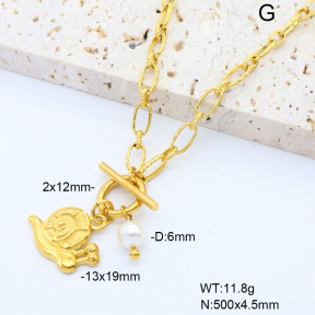 6N3001778bhia-908  Shell Bead  Stainless Steel Necklace