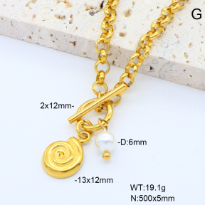 6N3001779vhhl-908  Shell Bead  Stainless Steel Necklace