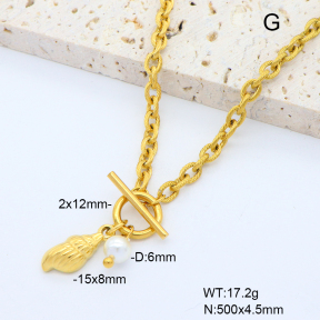 6N3001784bhia-908  Shell Bead  Stainless Steel Necklace