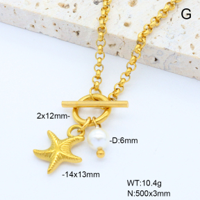 6N3001786vhhl-908  Shell Bead  Stainless Steel Necklace