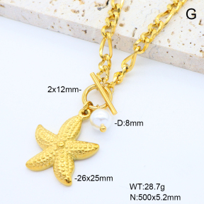 6N3001789vhkb-908  Shell Bead  Stainless Steel Necklace