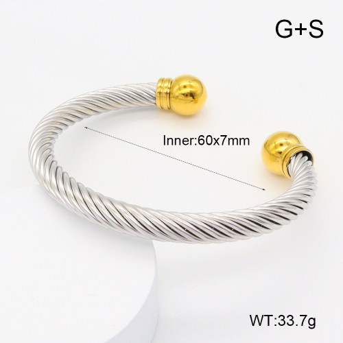GEB000776vhha-066  Handmade Polished  Stainless Steel Bangle  BC25050034B-PS