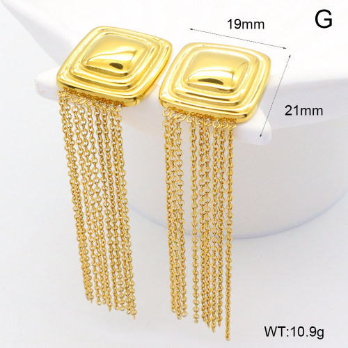 GEE002567vhkb-066  316 Pin,Handmade Polished  Stainless Steel Earrings  BC24102010E-2