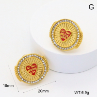GEE002571bhva-066  316 Pin Czech Stones & Enamel,Handmade Polished  Stainless Steel Earrings   BC25030054E