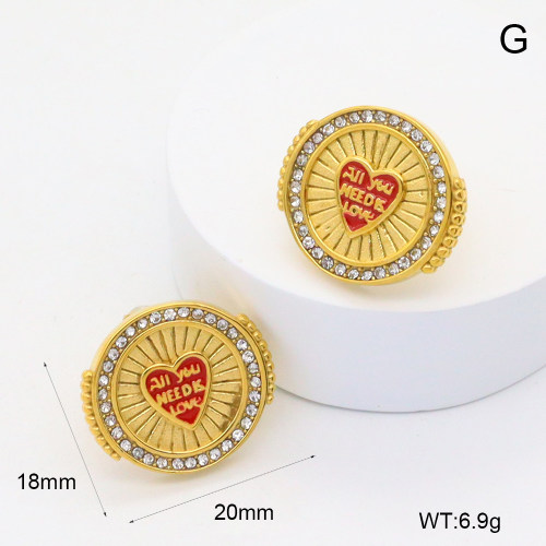 GEE002571bhva-066  316 Pin Czech Stones & Enamel,Handmade Polished  Stainless Steel Earrings   BC25030054E