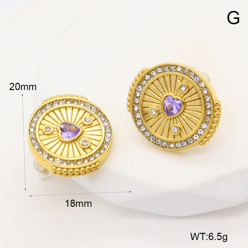 GEE002579bhva-066  316 Pin Czech Stones & Zircon,Handmade Polished  Stainless Steel Earrings   BC25030060E
