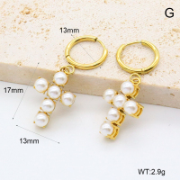 GEE002583bhia-066  316 Pin Plastic Imitation Pearls,Handmade Polished  Stainless Steel Earrings  BC25050011E-P
