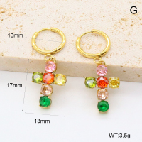 GEE002585bhia-066  316 Pin Zircon,Handmade Polished  Stainless Steel Earrings  BC25050011E-CR