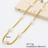 GEN001983vhkb-066  Plastic Imitation Pearls,Handmade Polished  Stainless Steel Necklace  BC25050036N