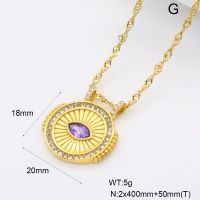 GEN001985bhva-066  Czech Stones & Zircon,Handmade Polished  Stainless Steel Necklace  BC25030049N